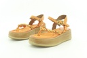 LADIES LEATHER WEDGE SANDALS A78002 Carota