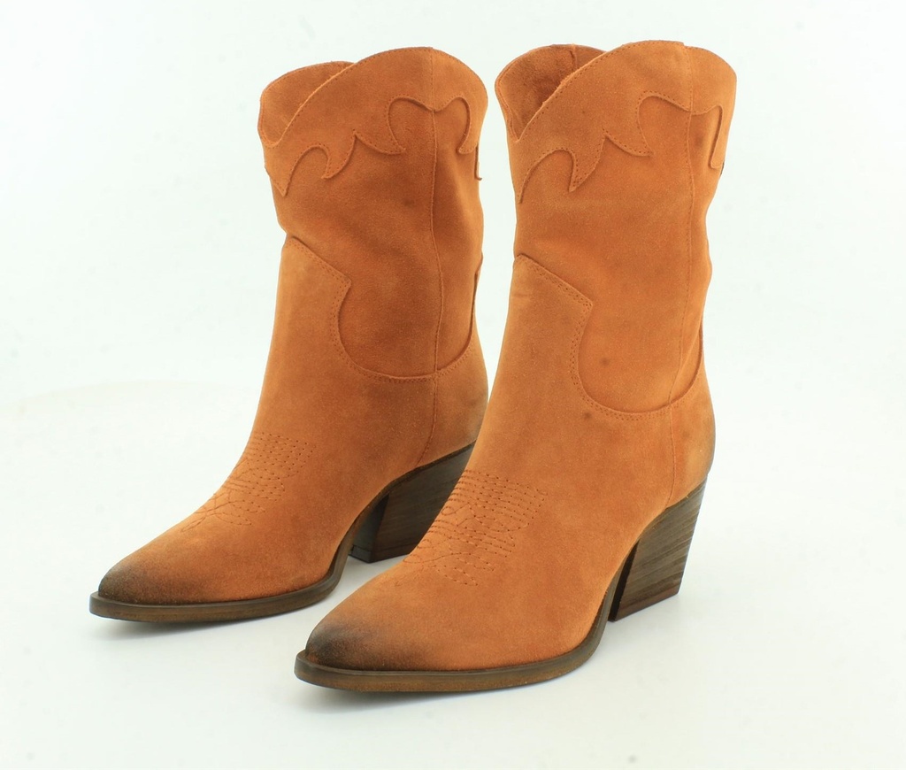 [2023JUCE02] LADIES COWBOY LEATHER BOOTS M602 Arancio