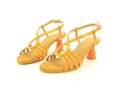 LADIES MID HEEL LEATHER SANDALS 22319