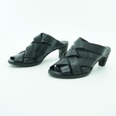 LADIES LEATHER SANDALS MID-HEEL
