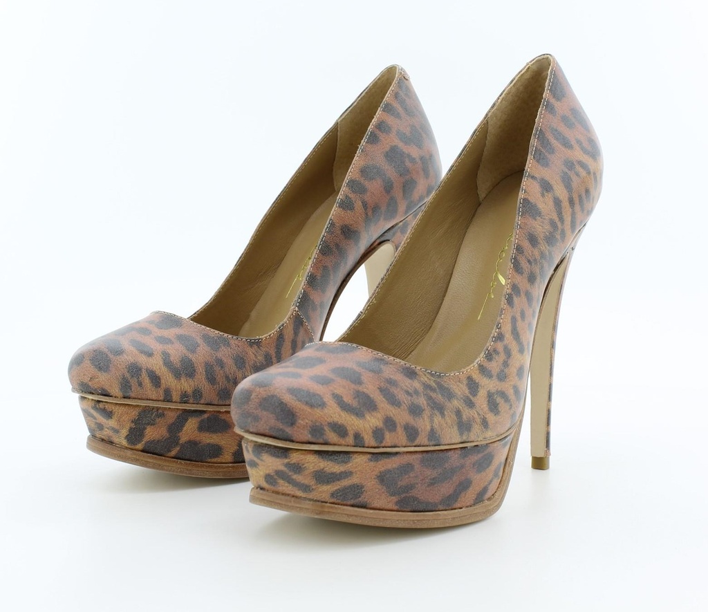 LADIES LEATHER HIGH HEEL PLATFORM COURT SHOES (36)