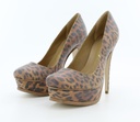 LADIES LEATHER HIGH HEEL PLATFORM COURT SHOES